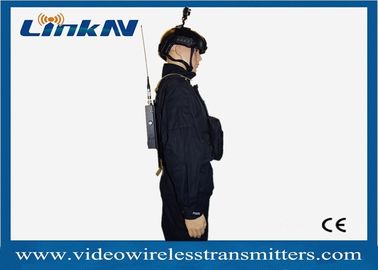 Transmissor video tático COFDM HDMI de Manpack da polícia militar &amp; intercomunicador em dois sentidos AES256 de CVBS a pilhas