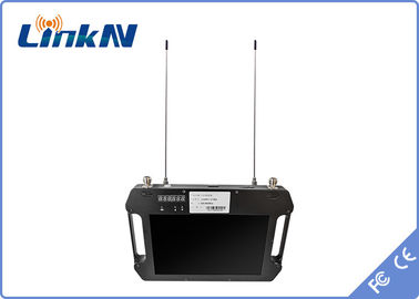 Receptor video portátil áspero FHD de COFDM com taxa de dados dupla da antena AES256 3-32Mbps da bateria &amp; da exposição do LCD