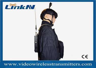 Transmissor militar AES256 QPSK HDMI de COFDM &amp; largura de banda de CVBS H.264 2-8MHz a pilhas