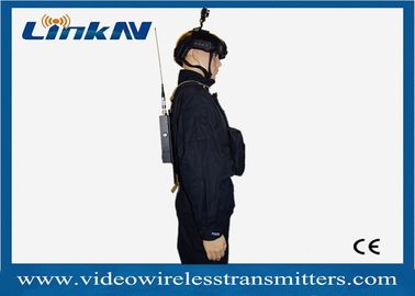 Transmissor video tático COFDM HDMI de Manpack da polícia militar & intercomunicador em dois sentidos AES256 de CVBS a pilhas