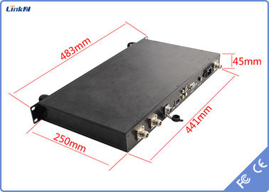 O receptor video HDMI SDI CVBS de COFDM Veículo-montou atraso da largura de banda de 1-RU 2-8MHz o baixo