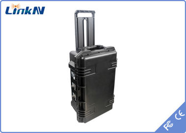 COFDM Receptor de vídeo de mala de 4 canais IP65 com bateria e ecrã AES256 H.264 DC 12V
