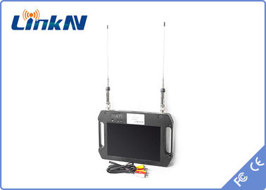 Receptor video Handheld tático FHD a pilhas de COFDM com C.C. dupla 12V da antena AES256 da exposição