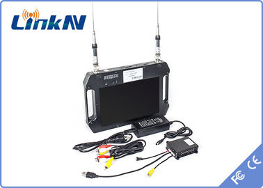 Receptor video Handheld militar de COFDM recepção de diversidade dupla AES256 da antena do painel LCD de 10,1 polegadas