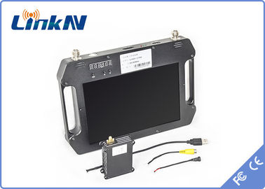 Receptor video Handheld militar de COFDM recepção de diversidade dupla AES256 da antena do painel LCD de 10,1 polegadas