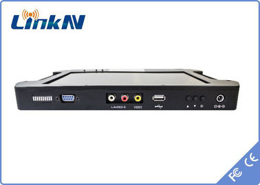 Criptografia video tática Handheld FHD CVBS H.264 do receptor COFDM QPSK AES256 com a exposição a pilhas